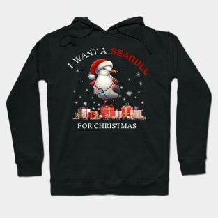 I Want a Seagull for Christmas  Xmas Lights Hoodie